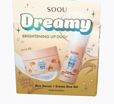 SOQU KOREA: BRIGHTENING UP DUO RICE CREAM & SERUM. 4.18 FLOZ. ORG$65.00 NOW $35