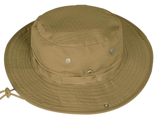 Men's & Women's UPF 50+ Boonie Sun Hat with Wide Brim - Brown