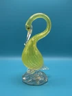 Vintage Murano Hand Blown Glass 9” Yellow Swan