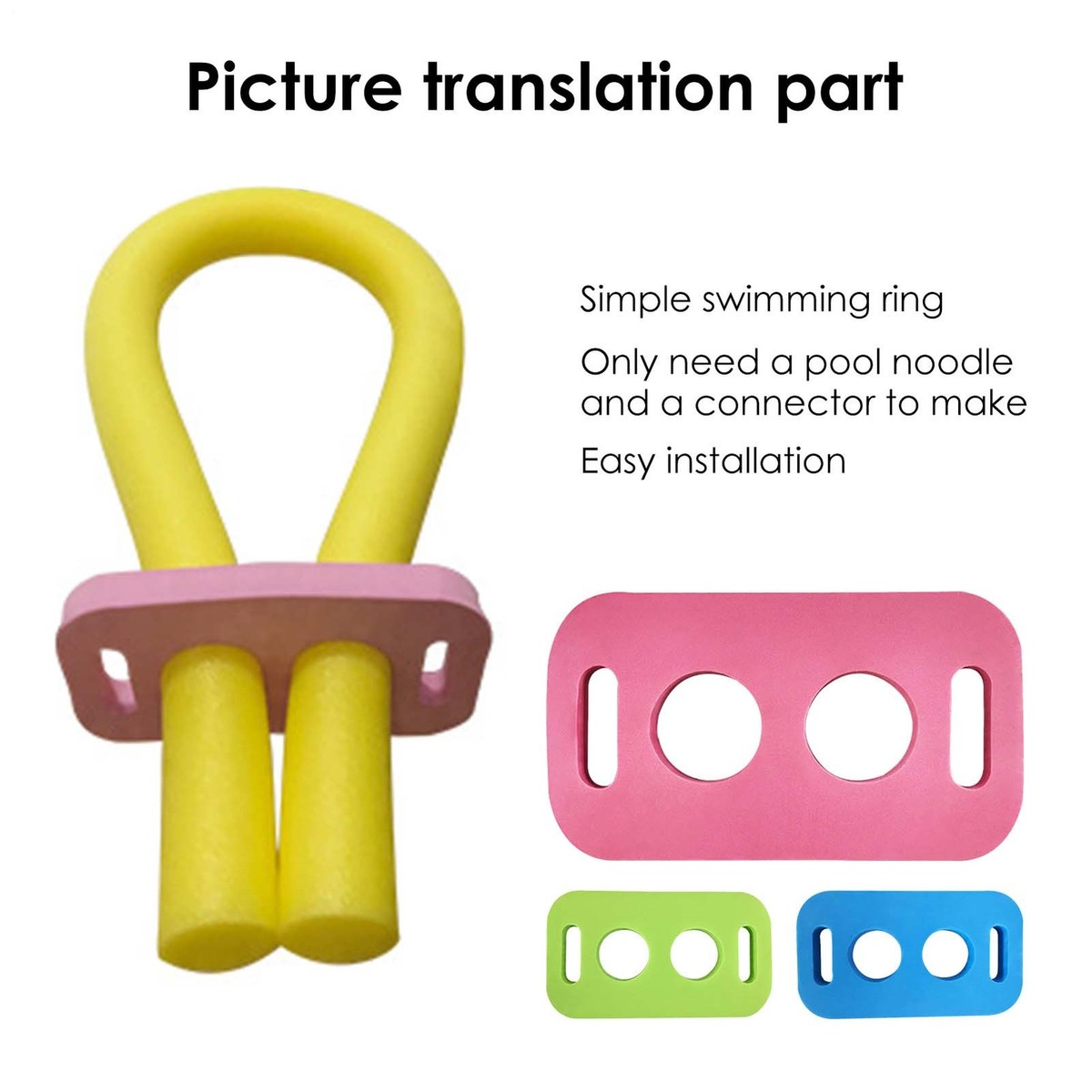 Water Rescue Ring Noodle Swimming Float 3-Pack Swim Noodle Connectors – EVA Pool Noodle Joiners ...