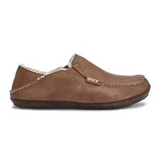 Olukai Mens Moloa Slippers Premium Leather Slippers 10252 - Toffee/Dark Wood