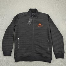 Bugatchi Jacket Mens Large Black Full Zip Kni...