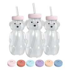 Honey Bear Straw Cup for Babies, 8-oz Honey Bear Cup with Lid, 3-Pack Therapy...