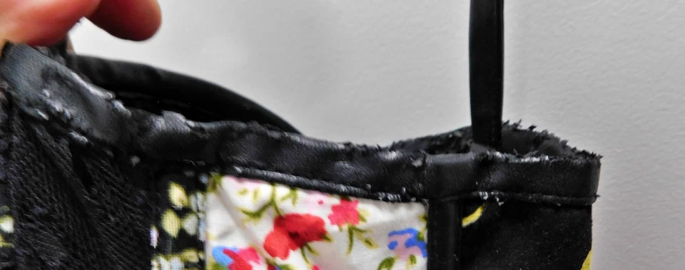 Top corsé de encaje foral negro con paneles de encaje Natasha Zinko talla 38 Foto 4 de 4