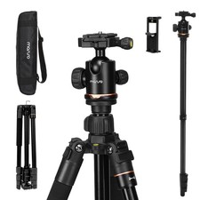 MOSISO 64.5 inch Tripod for Camera, 360 Degree Ball Head Aluminum Black