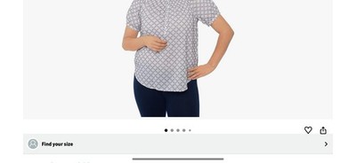 Ruby Rd. Women's Petite Size PS Woven Smocking Dot Print Top NWT MSRP $60 NEW