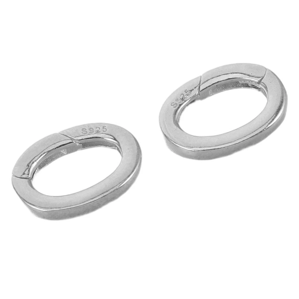 2 pezzi di clip per anello di collana in argento: anelli a molla - fermagli per - Immagine 2 di 4