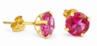 GENUINE 2.18 Cts PINK SAPPHIRE STUD EARRINGS 14K YELLOW GOLD - Free Appraisal — photo 3