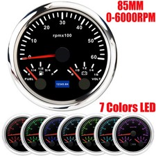 85mm 3 In 1 Gauge Tachometer 0-6000rpm With Fuel Level Voltmeter For Boat Car 85mm 3 In 1 Gauge Tachometer 0-6000rpm With Fuel Level Voltmeter For Boat Car