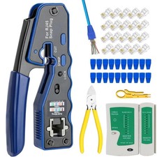 Ethernet Crimping Tool Kit RJ45 Crimp Tools,CAT5 Cat5e Cat6 RJ45 Crimping Tool