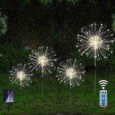 Firework Light, Solar Garden Light Fairy Twinkle Light 120LED w/Remote for Patio