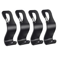 4 Pack Car Back Seat Headrest Hook Hanger for Purse Grocery Bag Handbag Hat,