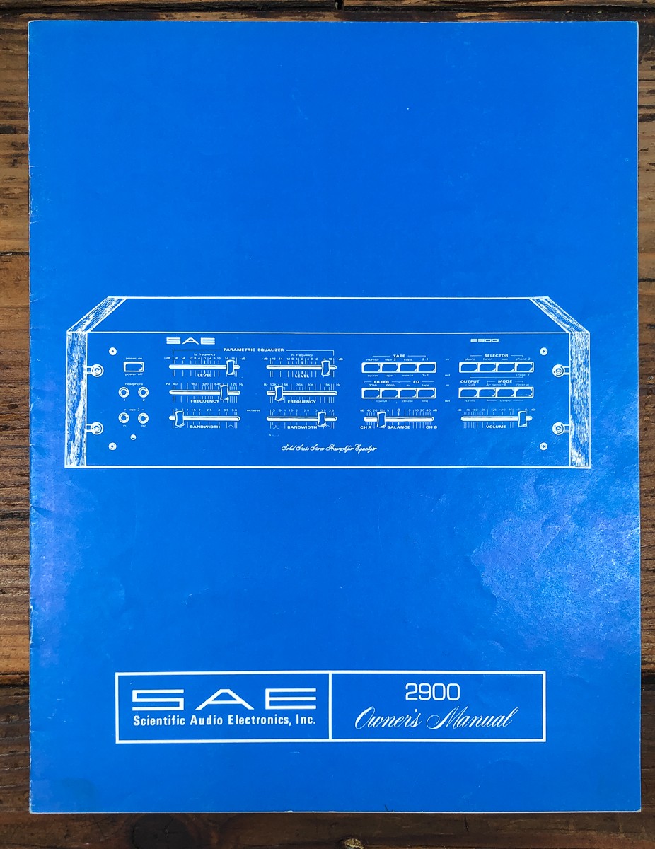 SAE Model 2900  Owners / User Manual *Original*