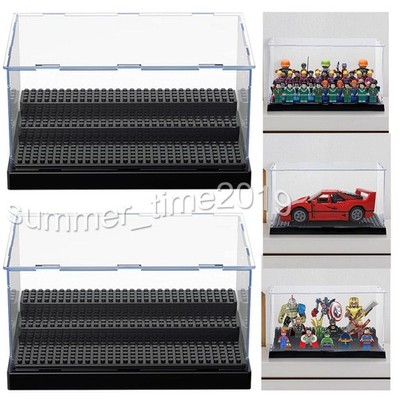 2 Stk Bausteine Acryl Vitrine Baukasten Plexiglas für Minifigur 25,5x15,5x13,5cm
