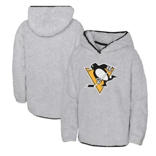 Girls Youth Heather Gray Pittsburgh Penguins Ultimate Teddy Fleece Pullover