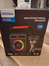 Karaoke Machine with 2 Wireless Microphones, Portable Bluetooth Speaker w/PA Sys