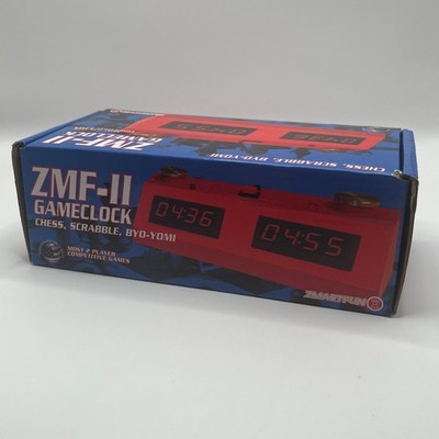 Zmart Fun ZMF-II Digital Game Chess Clock Red LED Display In Red Case Open Box