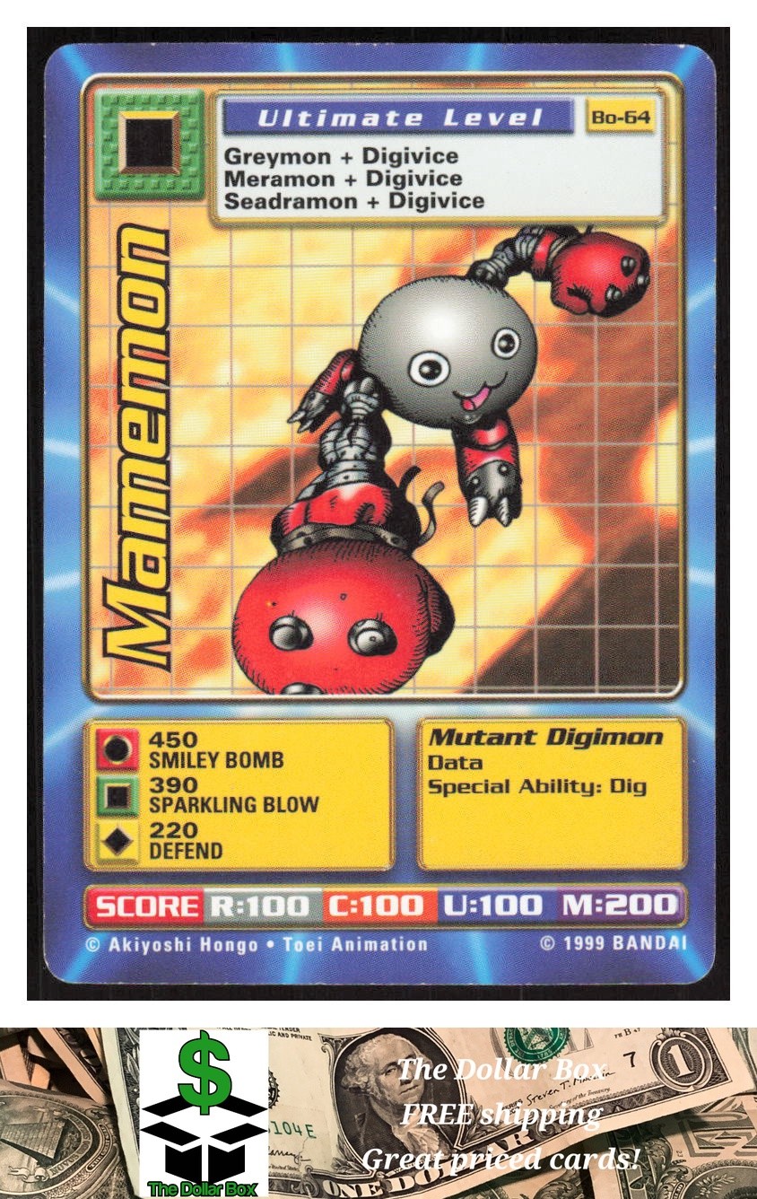 1999 Bandai Digimon Digi Battle #bo-64 Mamemon card