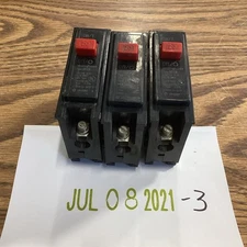 Lot Of 3 WESTINGHOUSE  BR120 C120 1 Pole 20 Amp Circuit Breaker Used