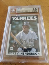 1986 Topps - Rickey Henderson #500 New York Yankees HOF Beckett Grade 7.5