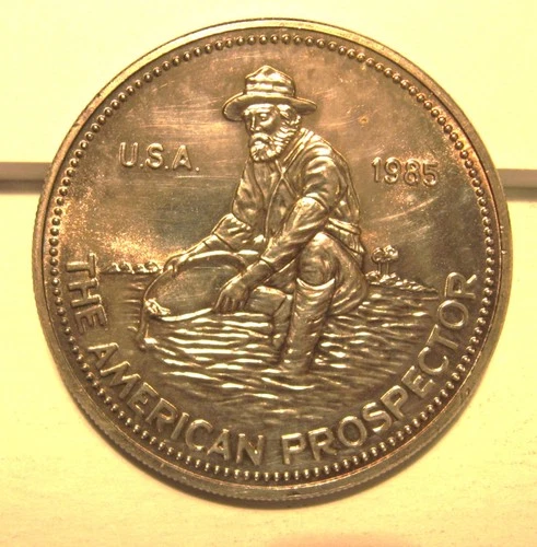 1985 Engelhard The American Prospector Eagle Reverse .999 FINE Silver Round 1 Oz