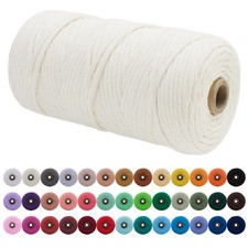 Single Strand Macrame Cord 3mm x 109 Yards 328 Feet Soft Cotton Rope Macram...