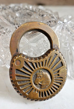 Antique BRASS  HORSEHEAD  PADLOCK #1