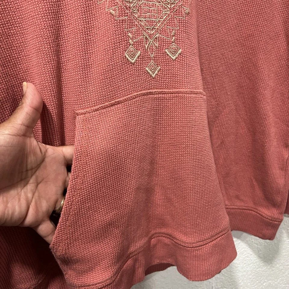 J. Jill Mujer Talla M Bordado Tejido Gofre Pullover Cordón Sudadera con Capucha Rosa Oscuro Foto 3 de 4