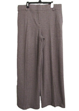Land's End stretch gray cotton herringbone wide leg dress wide leg pants 10P NEW