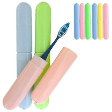 9 Piece MultiColor Set Toothbrush Holder Travel Case Protector Cover Plastic Tu