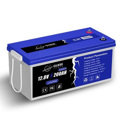 12V 200Ah LiFePO4 Akku 2560WH Solarbatterie 100A BMS für Solaranlage RV Boat
