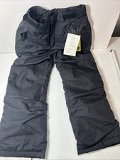 CHILDRENS UNISEX BLACK SNOW PANTS SIZE LARGE BY ALL IN MOTION ZIPPERED POCKETS