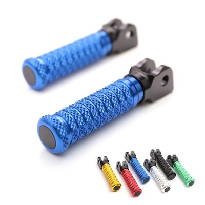 Blue CNC Anti Slip Front Footpegs M-Grip For Spyder RS Models 08-11 12 13 14 15