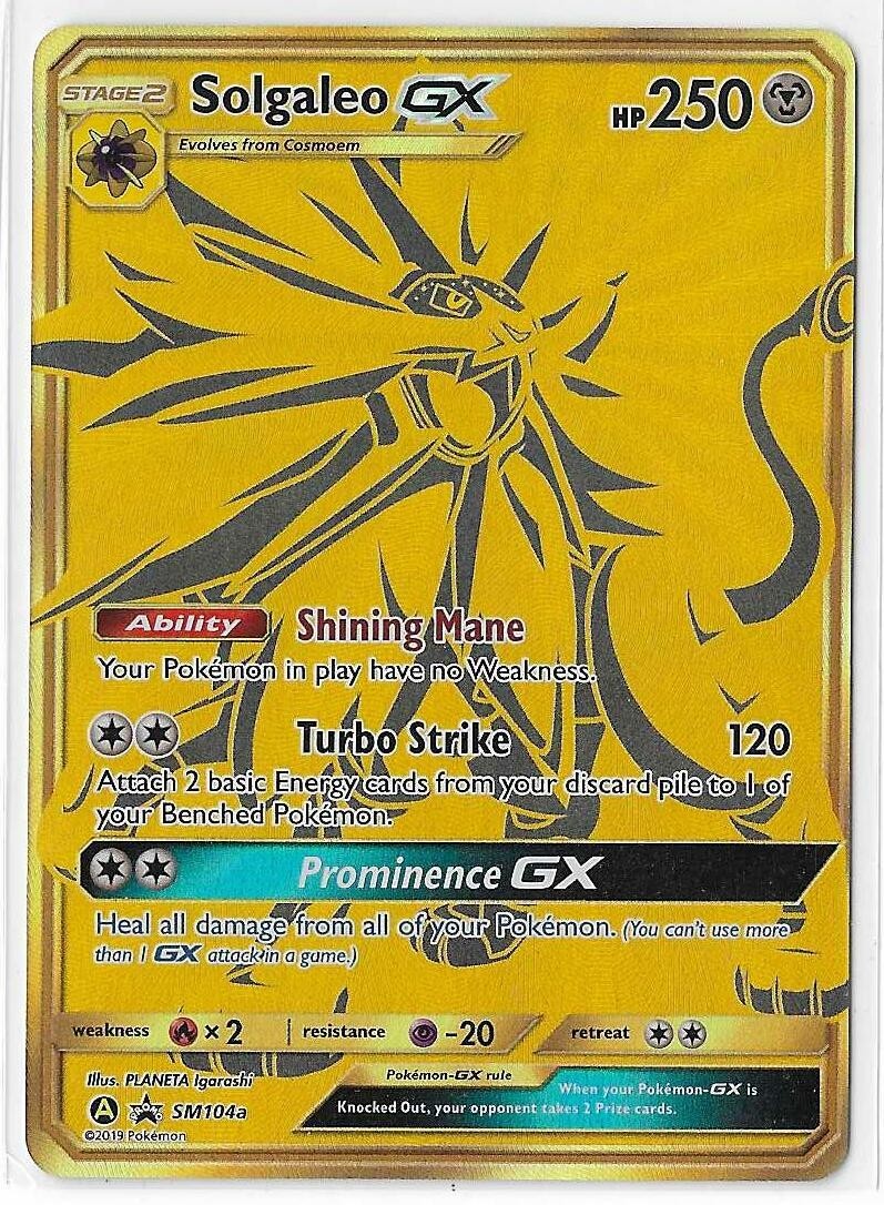 Solgaleo GX - SM104a - Pokemon Sun & Moon Promo Alternate Ultra Rare Card NM