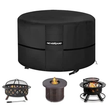 Fire Pit Cover Round, Waterproof Outdoor Firepit Covers Round for 32-36 Inche...