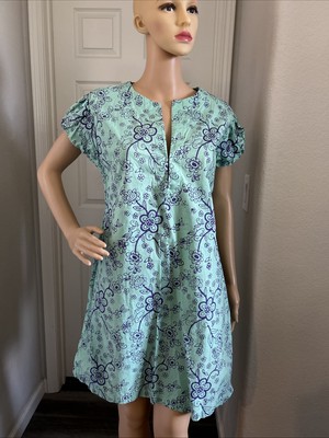 Three Islands Sz Large Green Casual Mini Sun Dress EUC