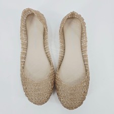Mini Melissa Campana Papel Gold Glitter Ballet Flat Kids Size 3 EUC