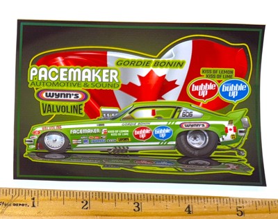 Gordie Bonin BUBBLE UP PACEMAKER Funny Car Panel Decal Sticker NHRA Drag Racing