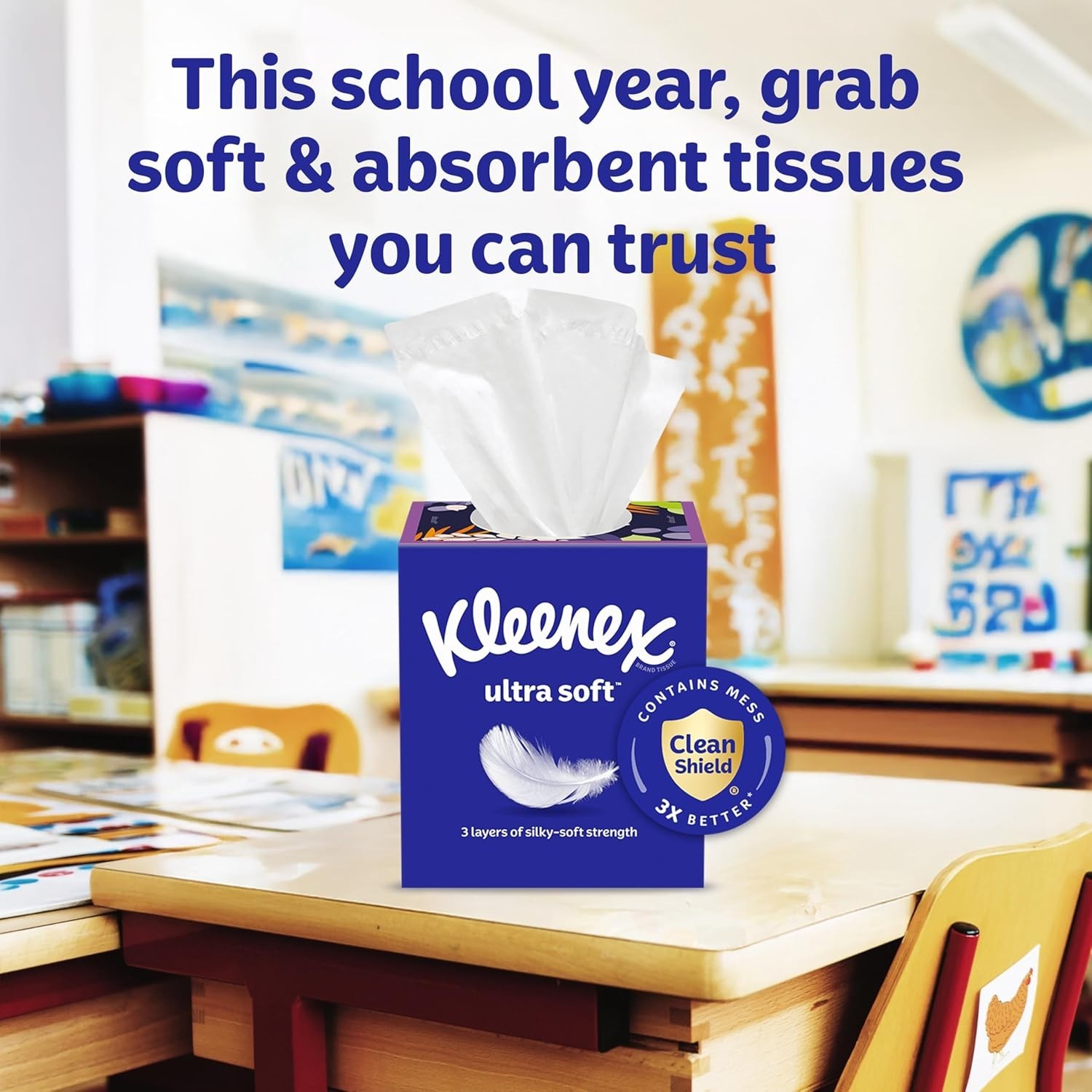 Kleenex Ultra Soft Tissues, 3-Ply Strength, 240 Count, 4 Cube Pack Boxes