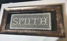 Vontage Framed Crocheted Name "SMITH" 23.5"Wx11.5"H