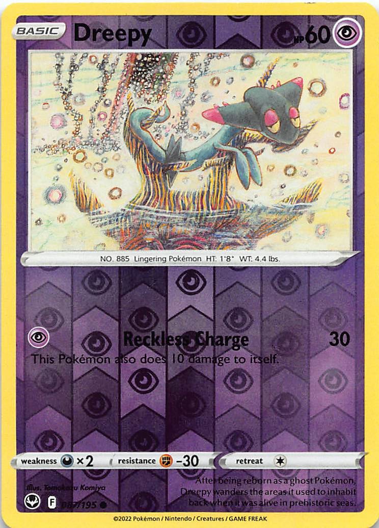 Dreepy 087/195 Common Silver Tempest Pokemon Reverse Holo Near Mint