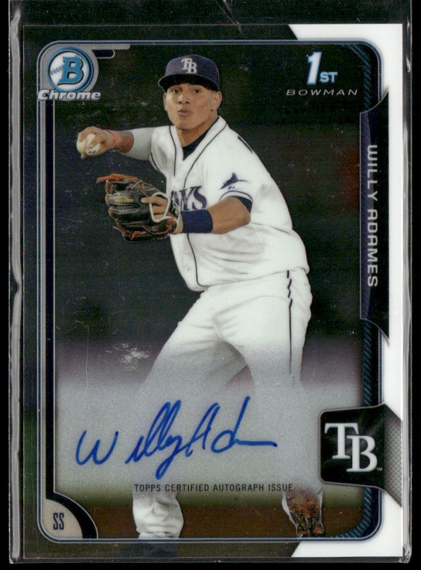 2015 Bowman Chrome Prospect Auto Willy Adames Rays 1st Autograph