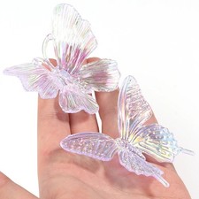 Set of 5 Acrylic IRIDESCENT BUTTERFLY Christmas Ornaments Christmas Home Decor