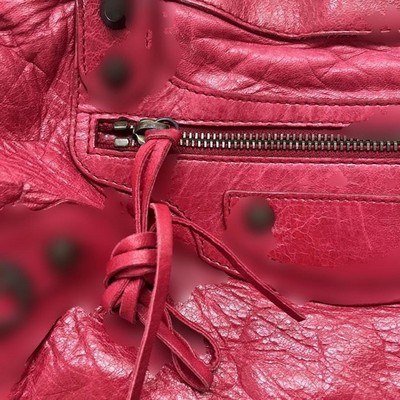 Balenciaga The First Rose Red Leather 2Way Shoulder Hand Bag w