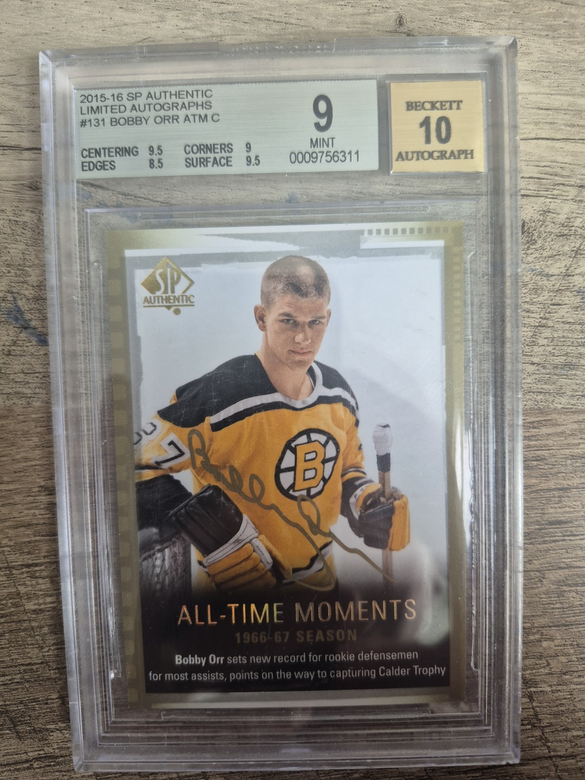 Bobby Orr Autographed Signed Boston Bruins 2015-16 SP Authentic - All-Time Moments #131 