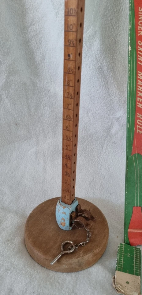 Vintage Singer Skirt Marker Rule & Wooden Skirt Hem Marker Sewing Tool Retro - Image 3 of 4