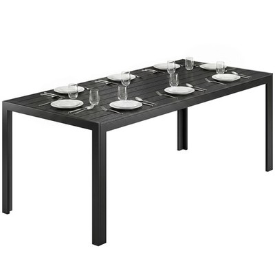 Tisch Alu WPC Esstisch Gartentisch Gartenmöbel Balkon Schwarz