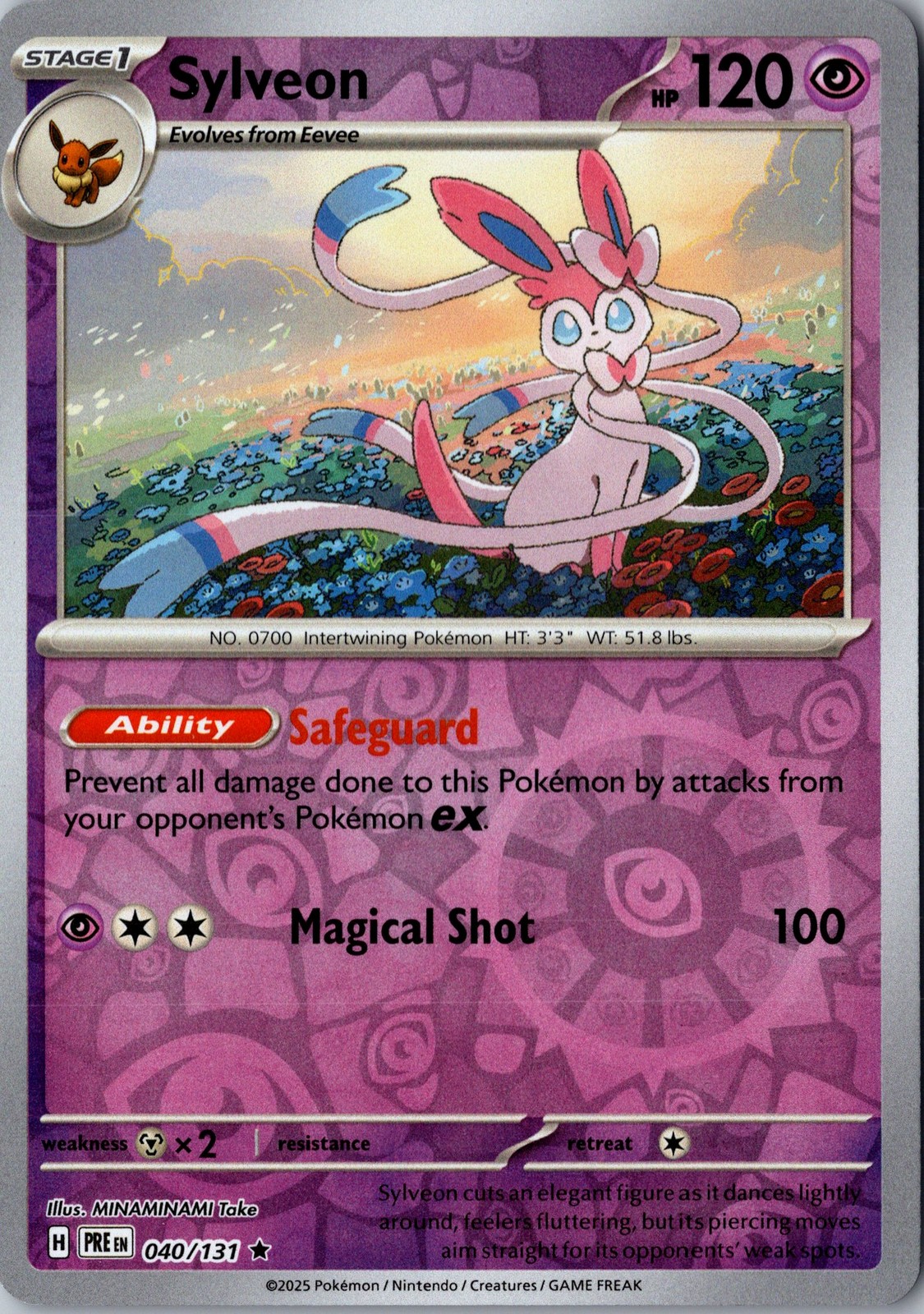 Sylveon Reverse Holo Rare SV: Prismatic Evolutions 040/131 NM