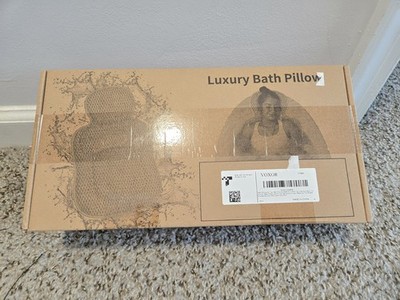 Voxor Luxury Bath Pillow, NEW/Sealed, Dark Grey, For Head/Neck, Soft Mesh Fabric