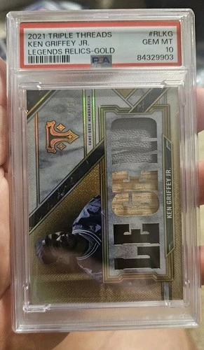 Ken Griffey Jr 2021 Topps Triple Threads Legend Relic Gold Pop. 1 #4/9 PSA 10